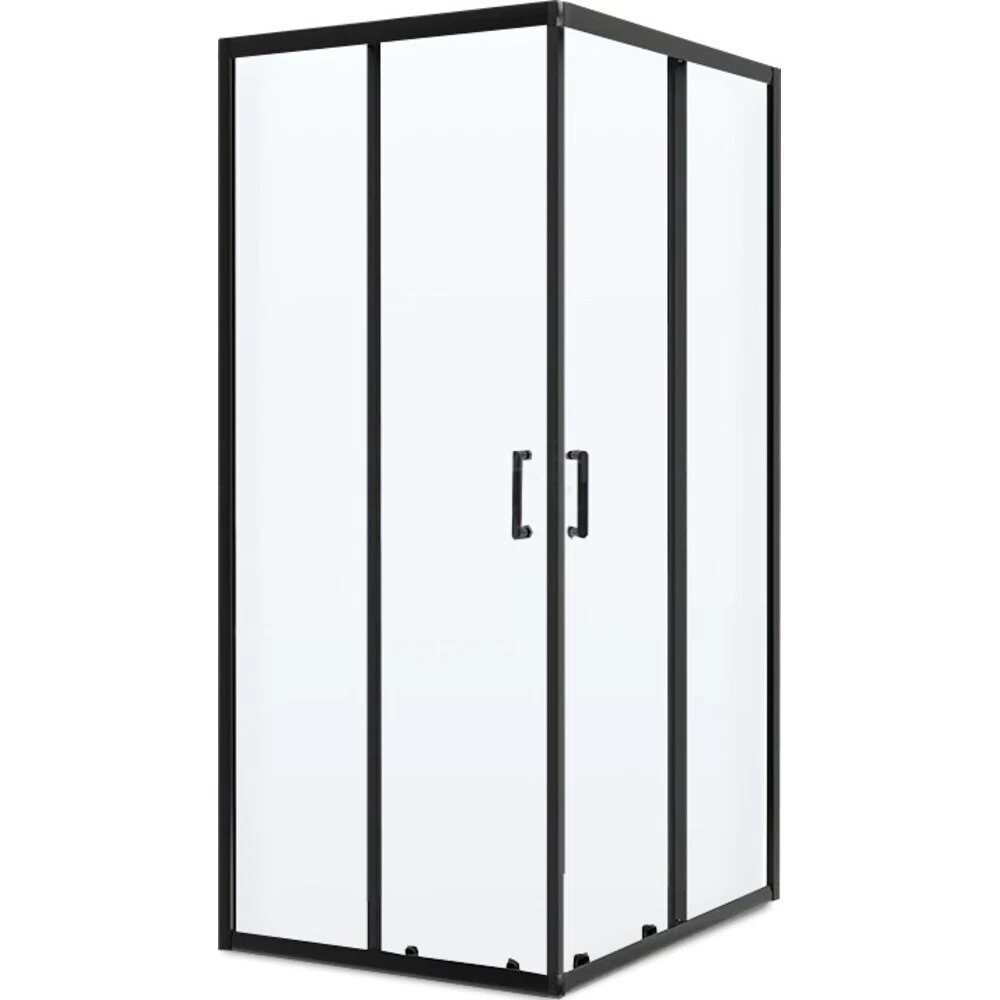 Душевой уголок BelBagno Uno черный 100х100х195 см квадрат стекло прозрачное 5 мм (UNO-195-A-2-100-C-NERO)