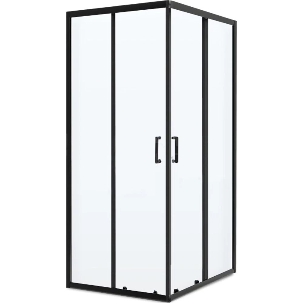 Душевой уголок BelBagno Uno черный 90х90х195 см квадрат стекло прозрачное 5 мм (UNO-195-A-2-90-C-NERO)