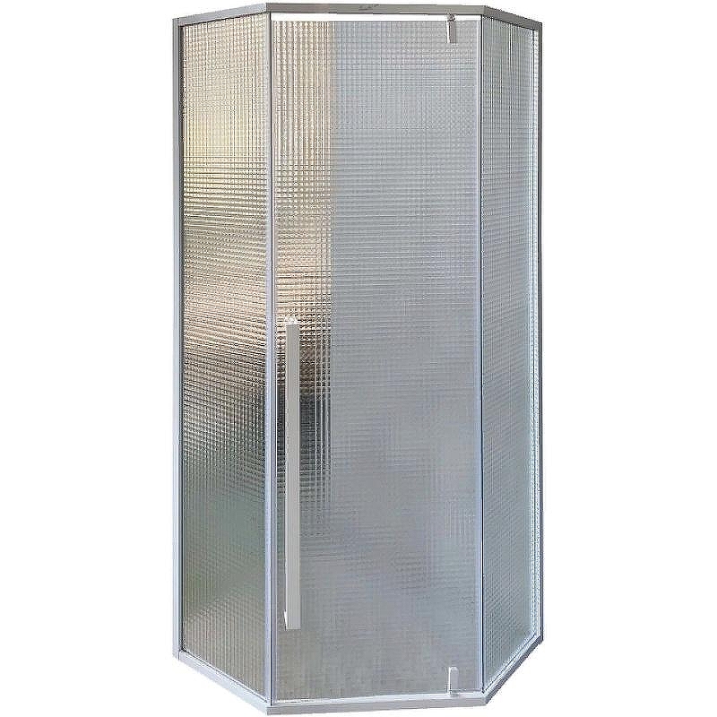 Душевой уголок Ceruttispa 90x90 C3AWD профиль Белый стекло рифленое