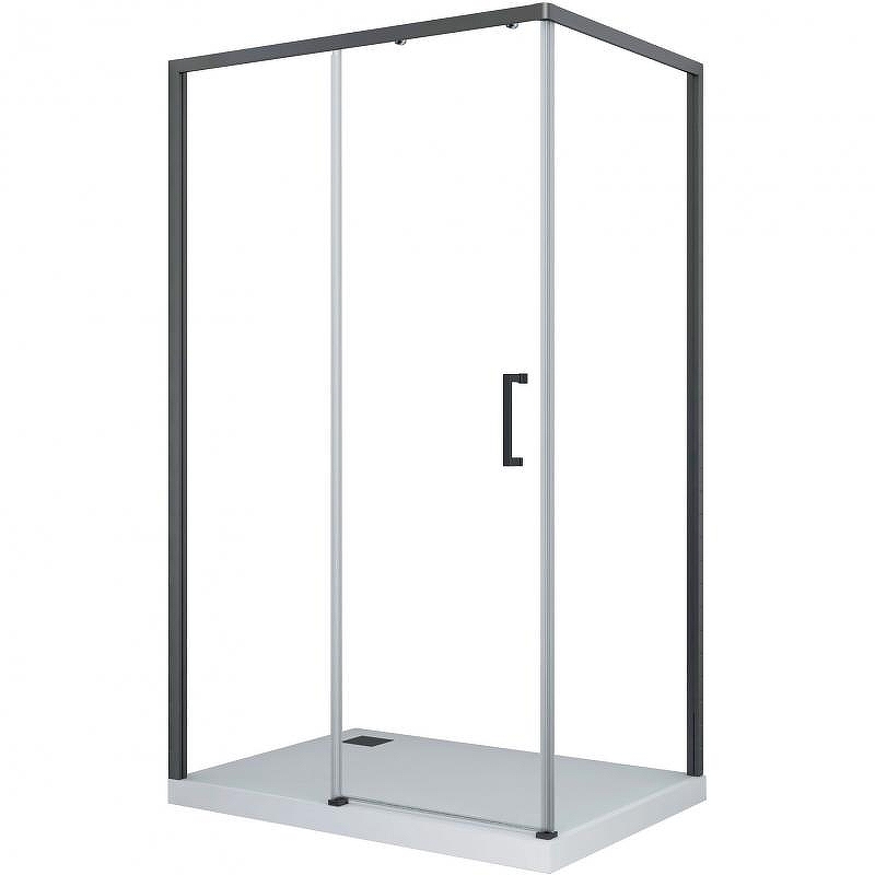 Душевой уголок Ceruttispa Vito 110x80 B L профиль Черный стекло прозрачное