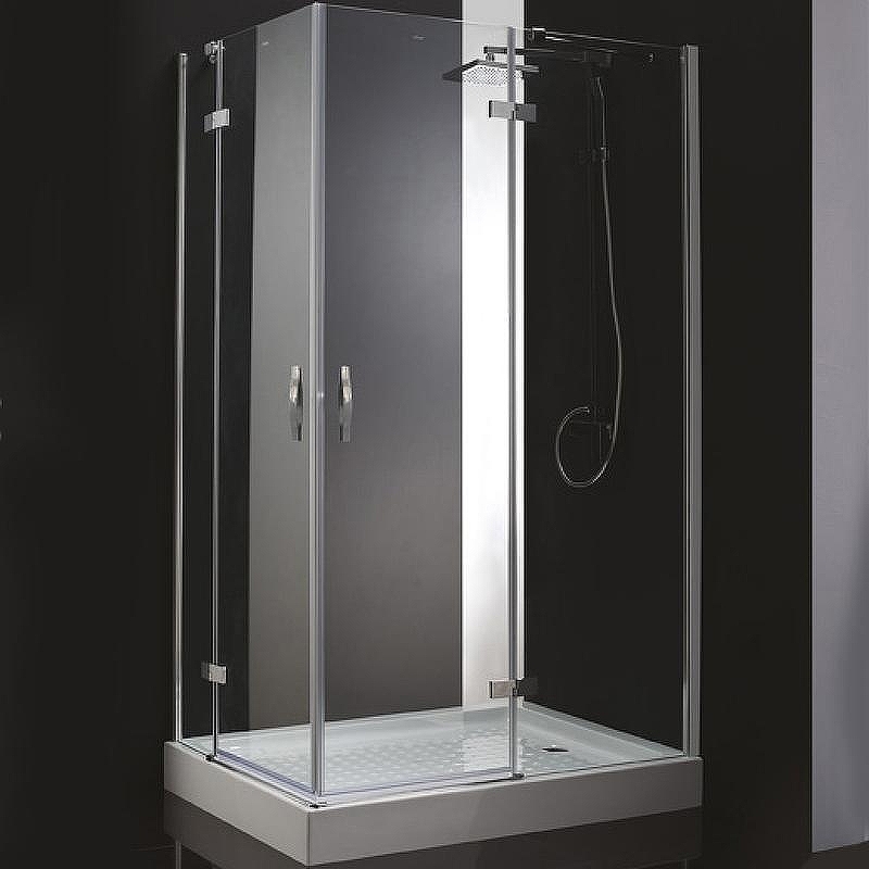 Душевой уголок Cezares Bergamo 100x90 R BERGAMO-W-AH-2-100/90-C-Cr-R профиль Хром стекло прозрачное
