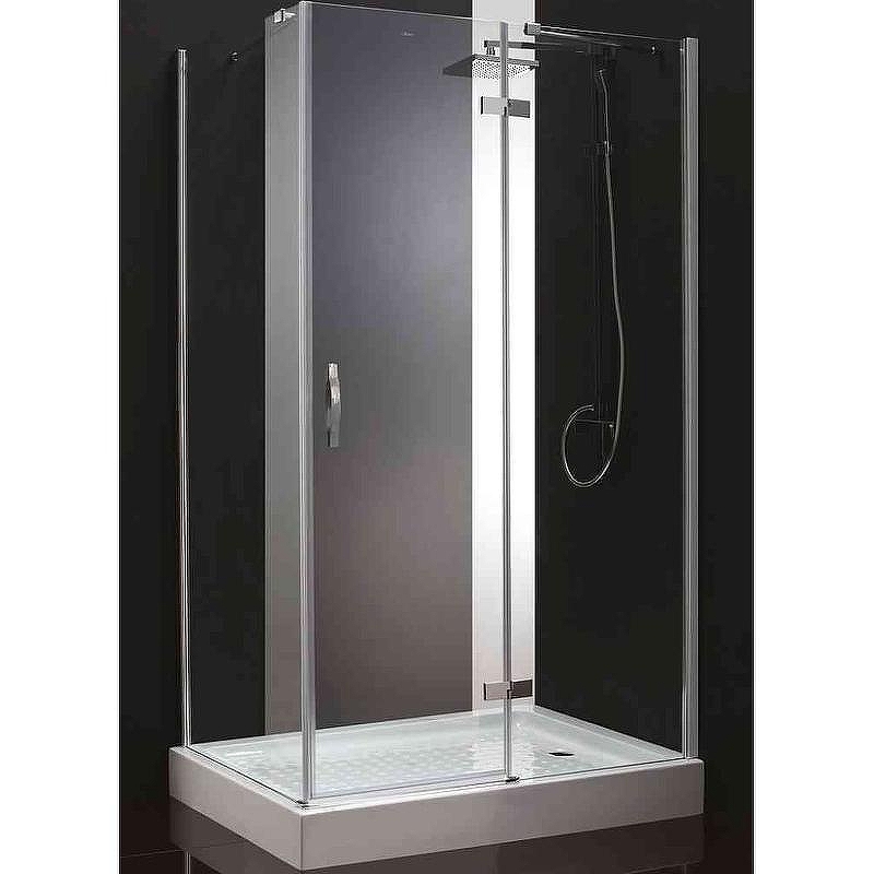 Душевой уголок Cezares Bergamo 90x80 R BERGAMO-W-AH-1-90/80-C-Cr-R профиль Хром стекло прозрачное