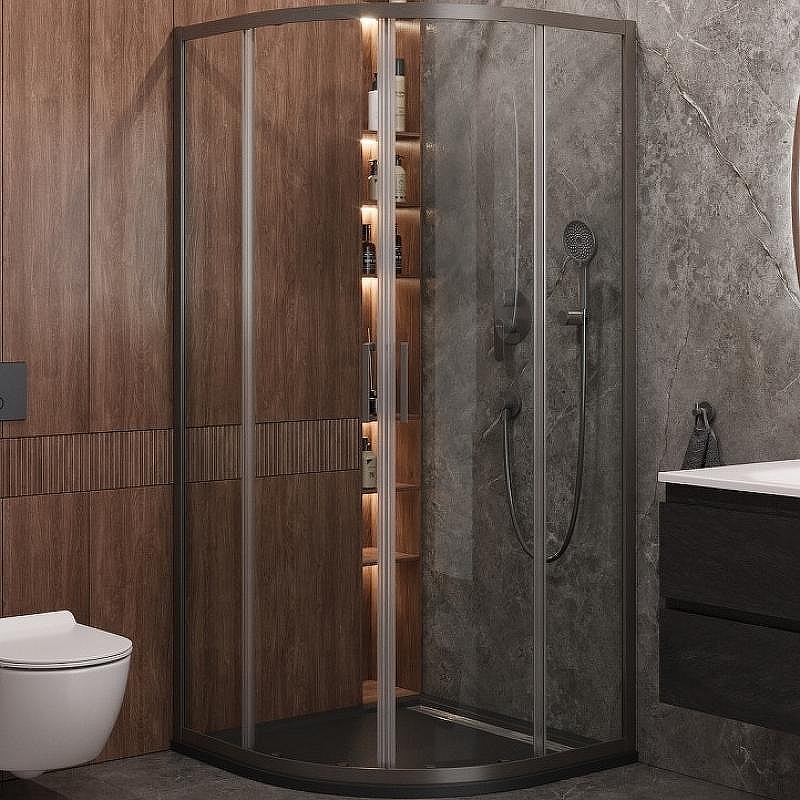 Душевой уголок Cezares Molveno 100x100 MOLVENO-R-2-100-C-GM-IV профиль Оружейная сталь стекло прозрачное