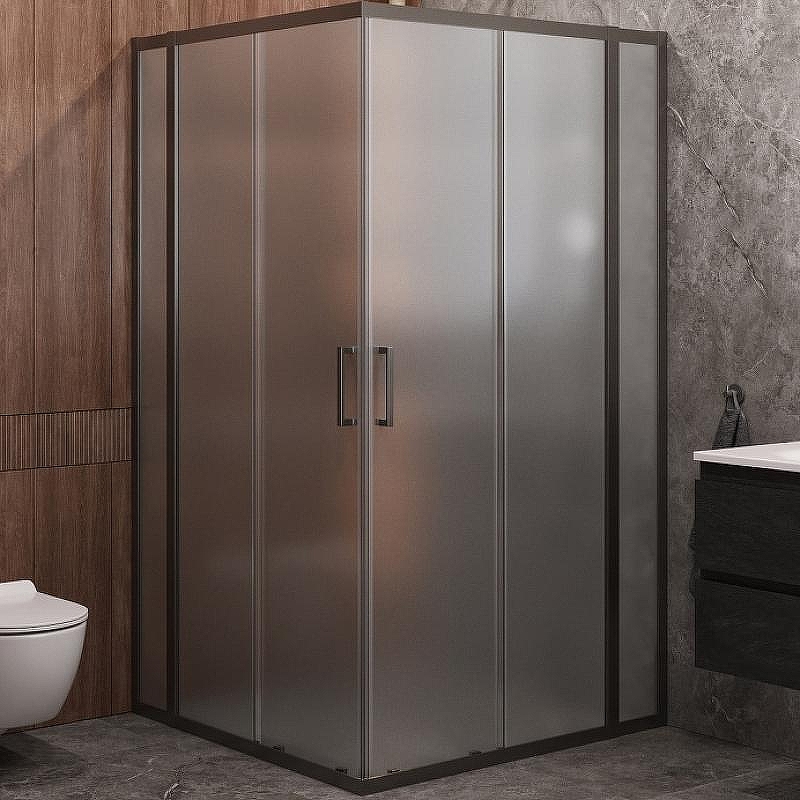 Душевой уголок Cezares Molveno 110x110 MOLVENO-A-22-90+20-P-GM профиль Оружейная сталь стекло рифленое