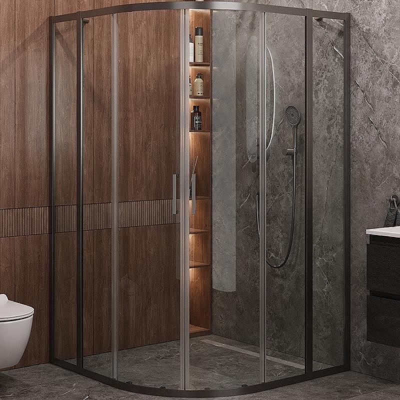 Душевой уголок Cezares Molveno 110x110 MOLVENO-R-22-90+20-C-GM-IV профиль Оружейная сталь стекло прозрачное
