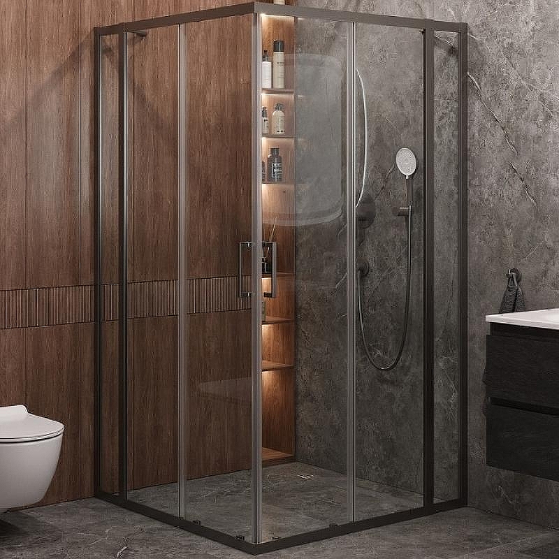 Душевой уголок Cezares Molveno 120x120 MOLVENO-A-22-100+20-C-GM-IV профиль Оружейная сталь стекло прозрачное