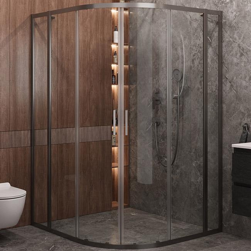 Душевой уголок Cezares Molveno 130x120 MOLVENO-RH-22-130/120-C-GM-IV профиль Оружейная сталь стекло прозрачное
