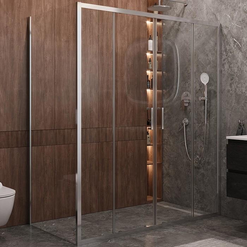 Душевой уголок Cezares Molveno 180x80 MOLVENO-AH-2/1-180/80-C-Cr-IV профиль Хром стекло прозрачное