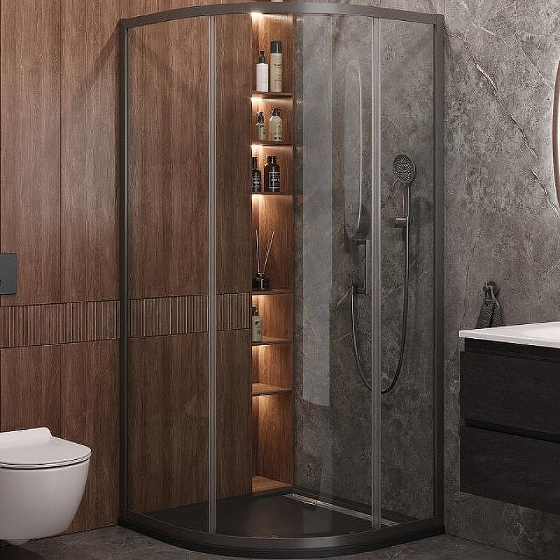 Душевой уголок Cezares Molveno 90x90 MOLVENO-R-1-90-C-GM-IV профиль Оружейная сталь стекло прозрачное