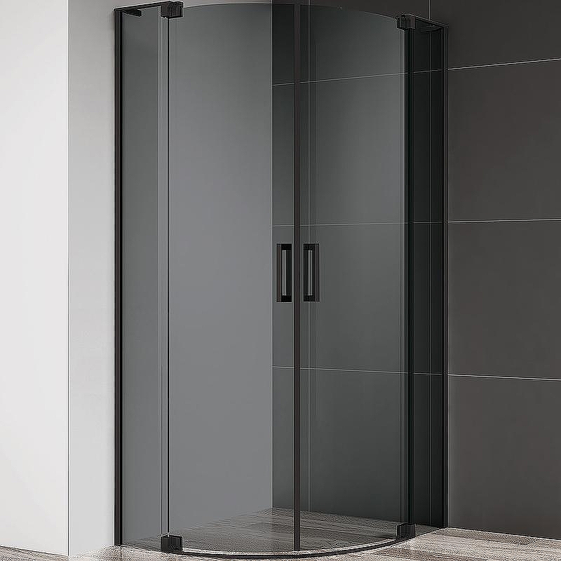 Душевой уголок Cezares Slider 100x100 SLIDER-R-2-90/100-GRIGIO-NERO профиль Черный матовый стекло серое