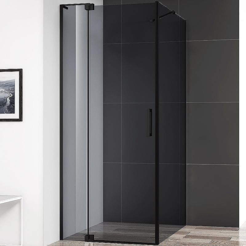 Душевой уголок Cezares Slider 100x90 SLIDER-AH-1-90-90/100-GRIGIO-NERO профиль Черный матовый стекло серое