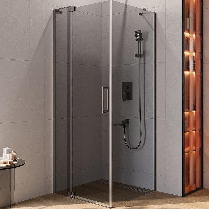 Душевой уголок Cezares Slider 80x80 SLIDER-AH-1-80-70/80-GRIGIO-GM профиль Оружейная сталь стекло серое