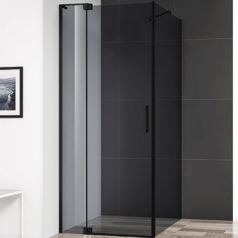 Душевой уголок Cezares Slider 90x100 SLIDER-AH-1-100-80/90-GRIGIO-NERO профиль Черный матовый стекло тонированное