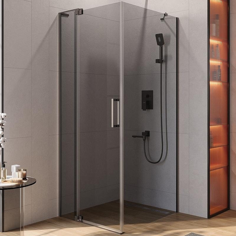 Душевой уголок Cezares Slider 90x80 SLIDER-AH-1-80-80/90-GRIGIO-GM профиль Оружейная сталь стекло серое