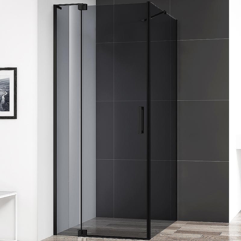 Душевой уголок Cezares Slider 90x80 SLIDER-AH-1-80-80/90-GRIGIO-NERO профиль Черный матовый стекло серое