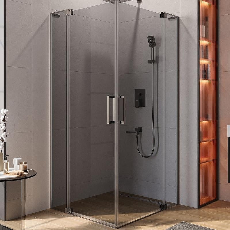 Душевой уголок Cezares Slider 90x80 SLIDER-AH-2-70/80-80/90-GRIGIO-GM профиль Оружейная сталь стекло серое