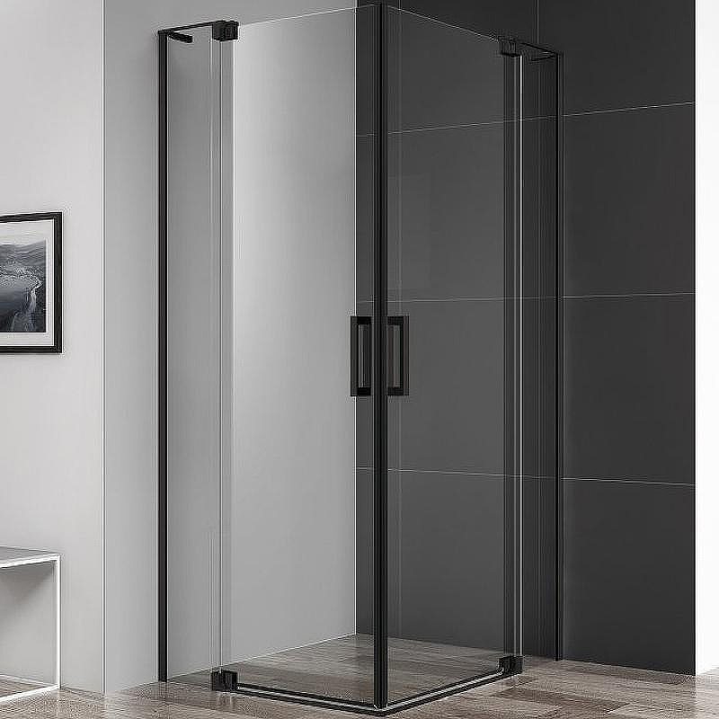 Душевой уголок Cezares Slider 90x90 SLIDER-A-2-80/90-C-NERO профиль Черный матовый стекло прозрачное