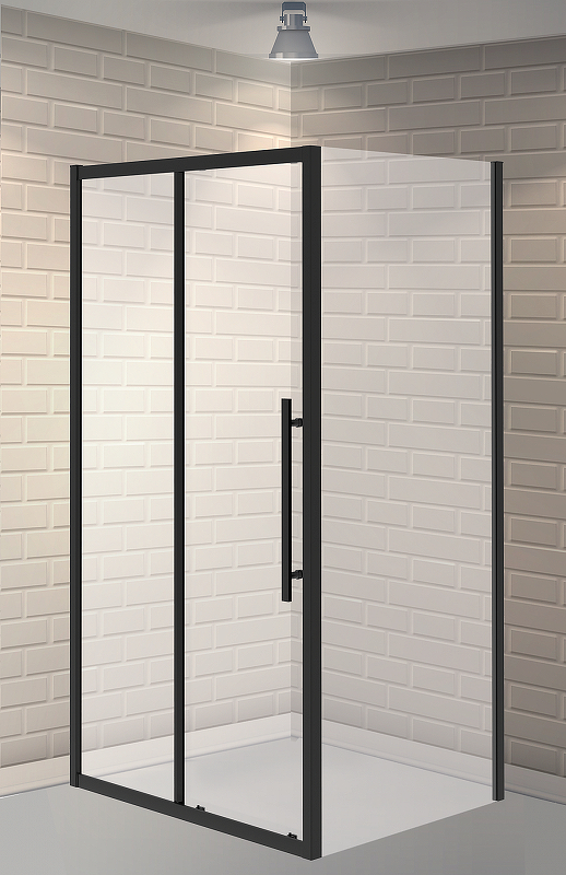 Душевой уголок Esbano Flex 110x90 ESOGF119PSB профиль Черный стекло прозрачное