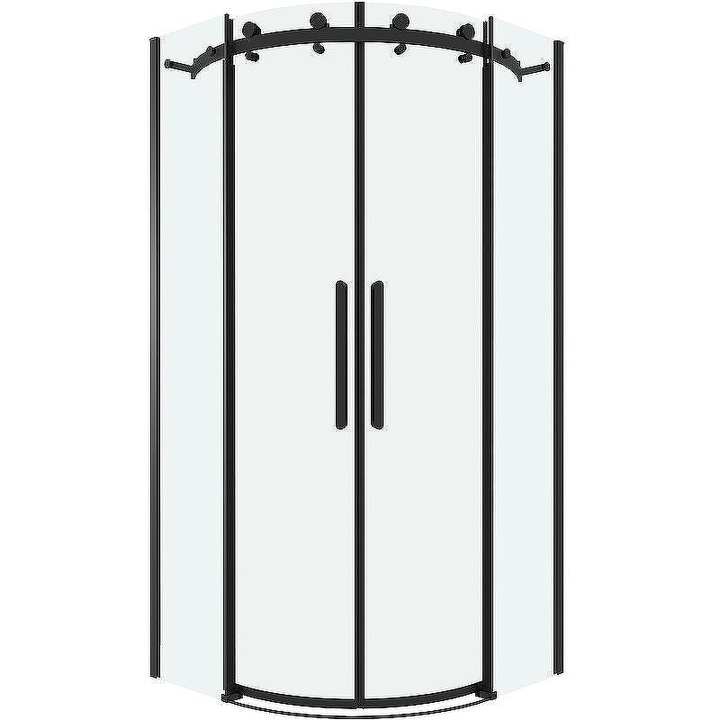 Душевой уголок Grossman Classic 90х90 301.K33.04.9090.21.00 профиль Черный матовый стекло прозрачное