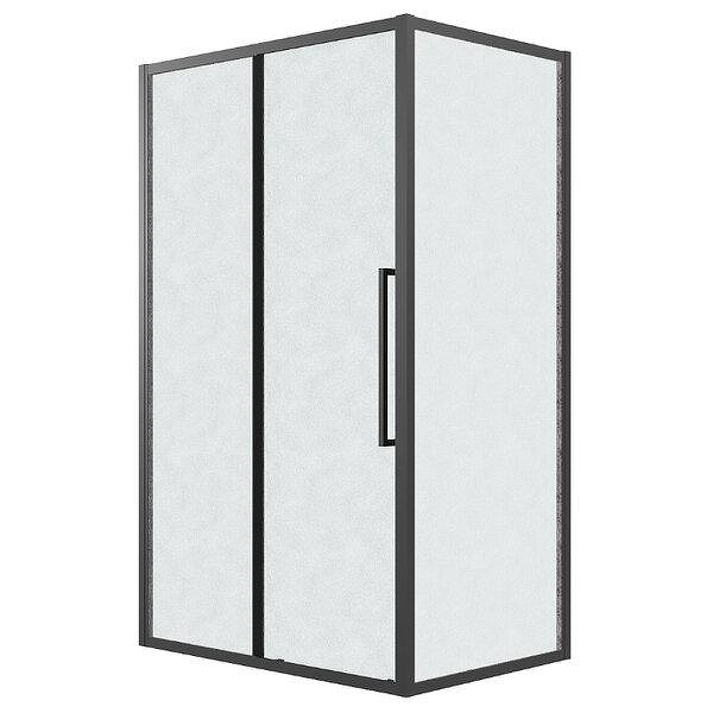 Душевой уголок Grossman Cosmo 100x100 L 120.K33.02.1010.21.02 профиль Черный матовый стекло шиншилла