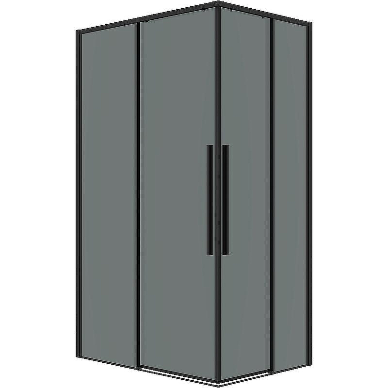Душевой уголок Grossman Galaxy 100х70 300.K33.01.1070.21.10 профиль Черный матовый стекло тонированное