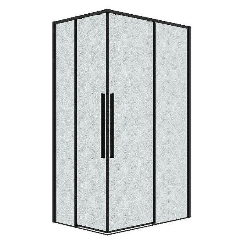 Душевой уголок Grossman Galaxy 120x80 R 300.K33.01.12R80L.21.02 профиль Черный матовый стекло шиншилла