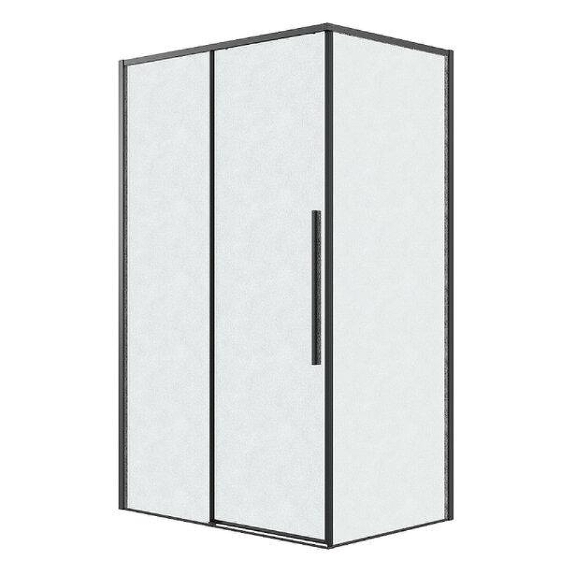 Душевой уголок Grossman Galaxy 140x100 L 120.K33.01.1410.21.02 профиль Черный матовый стекло шиншилла