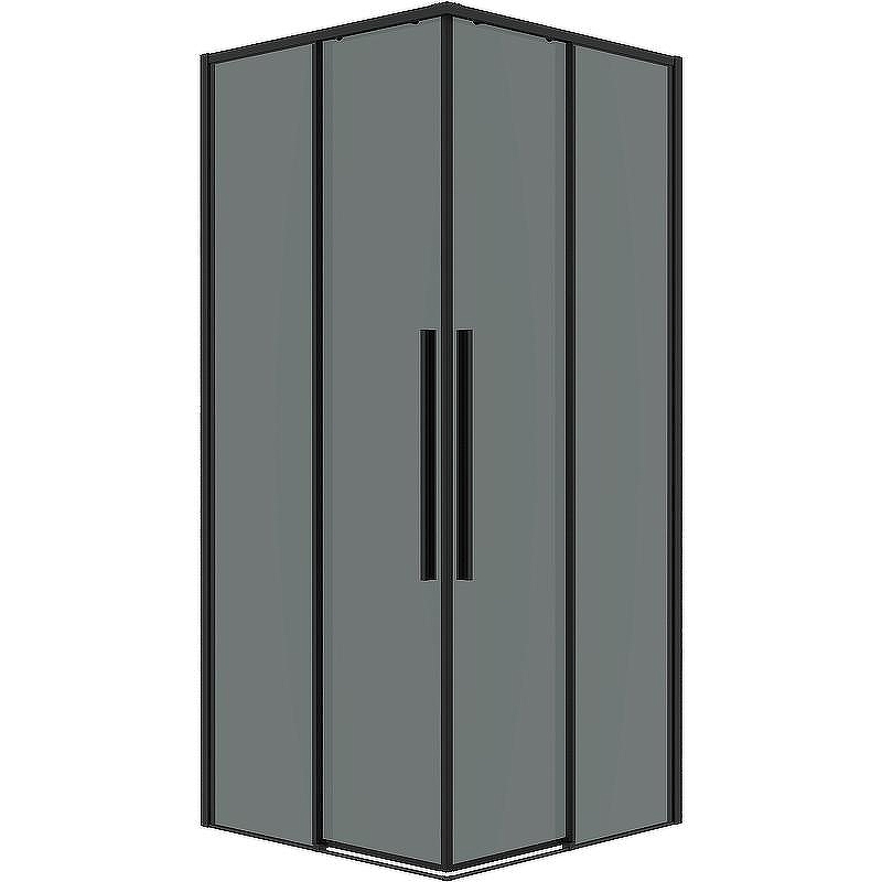 Душевой уголок Grossman Galaxy 80х80 300.K33.01.8080.21.10 профиль Черный матовый стекло тонированное