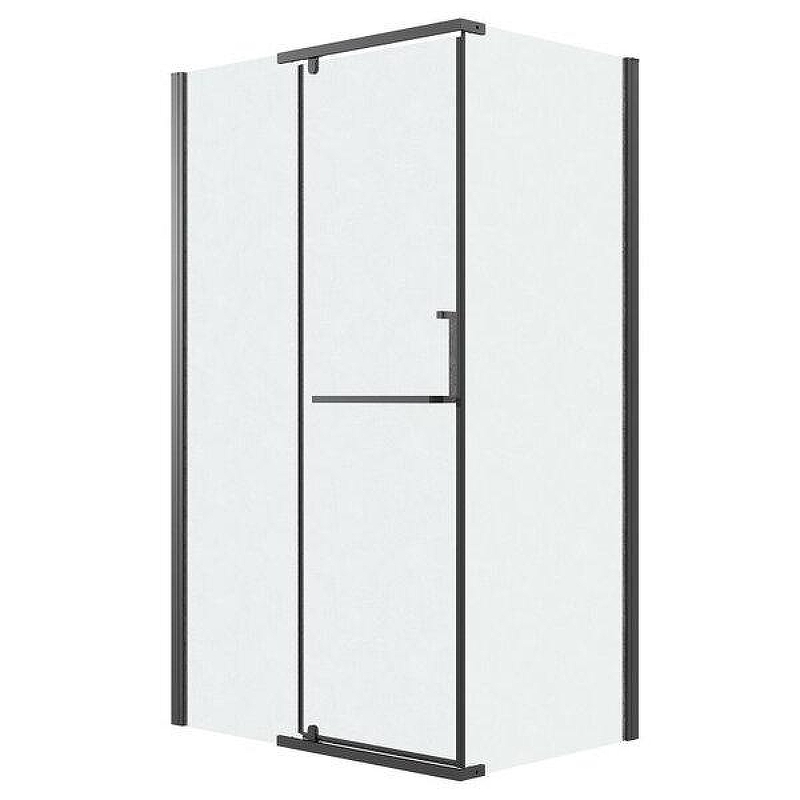 Душевой уголок Grossman Pragma 110x100 L 120.K33.03.1110.21.02 профиль Черный матовый стекло шиншилла