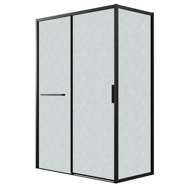 Душевой уголок Grossman Style 100x100 L 120.K33.05.1010.21.02 профиль Черный матовый стекло шиншилла