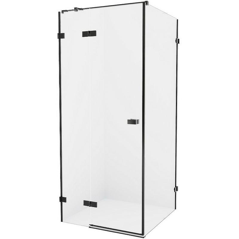Душевой уголок New Trendy Avexa Black 110x80 L EXK-1828 профиль Черный стекло прозрачное