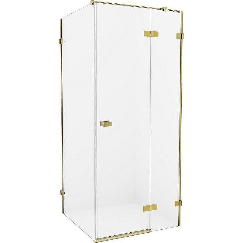 Душевой уголок New Trendy Avexa Gold 80х70 R EXK-1729 профиль Брашированное золото стекло прозрачное