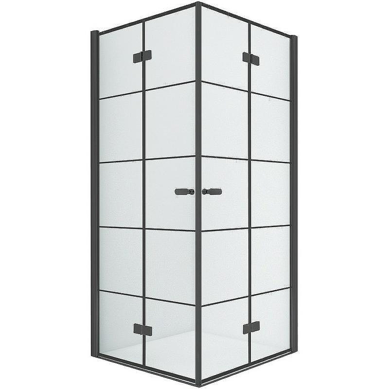 Душевой уголок New Trendy New Soleo Black 80х90 D-0287A/D-0290A профиль Черный стекло прозрачное