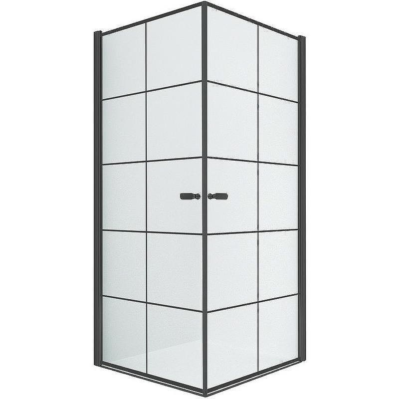 Душевой уголок New Trendy New Soleo Black 90х90 D-0285A/D-0285A профиль Черный стекло прозрачное