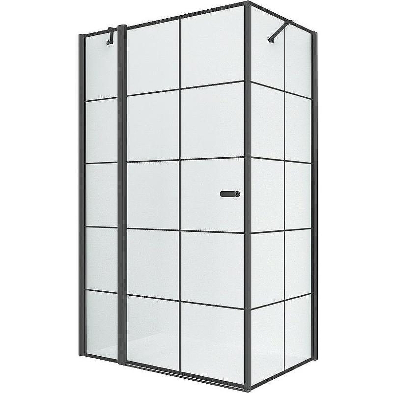 Душевой уголок New Trendy New Soleo Black 90х90 L K-0579 профиль Черный стекло прозрачное
