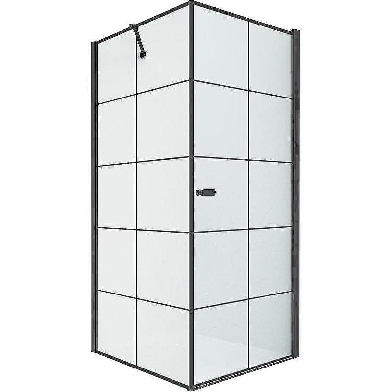 Душевой уголок New Trendy New Soleo Black 90х90 R D-0285A/D-0121B профиль Черный стекло прозрачное