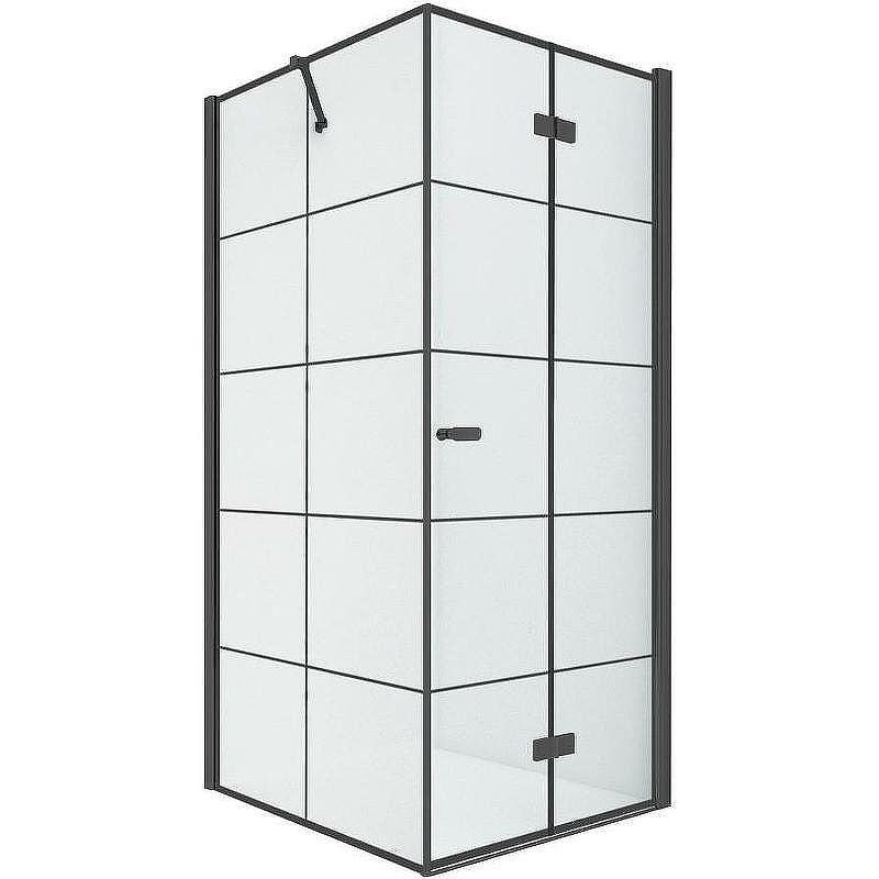 Душевой уголок New Trendy New Soleo Black 90х90 R D-0290A/D-0121B профиль Черный стекло прозрачное