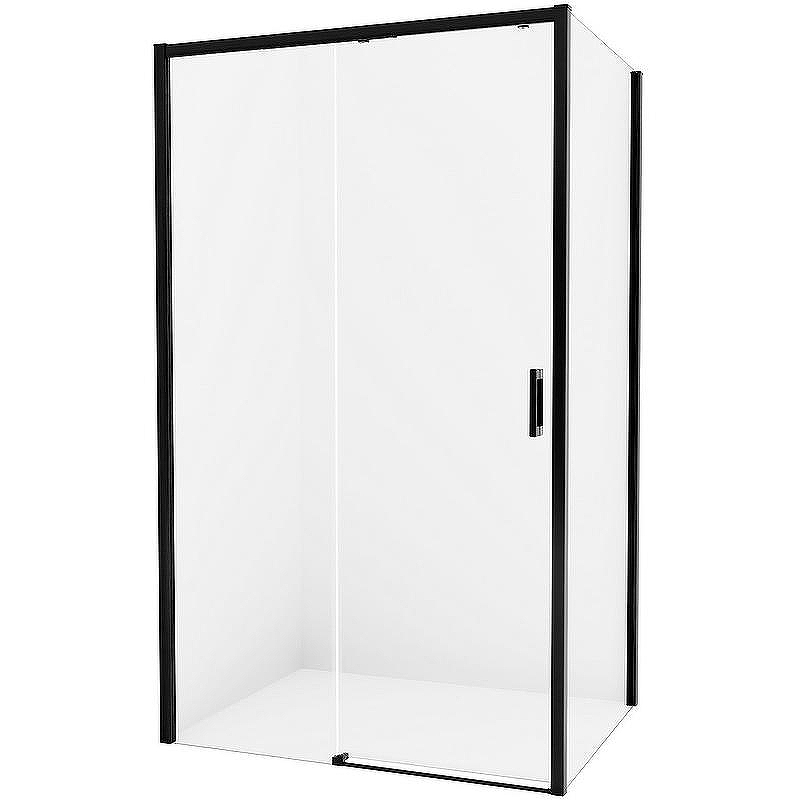 Душевой уголок New Trendy Prime Black 150х80 L D-0326A/D-0128B профиль Черный стекло прозрачное