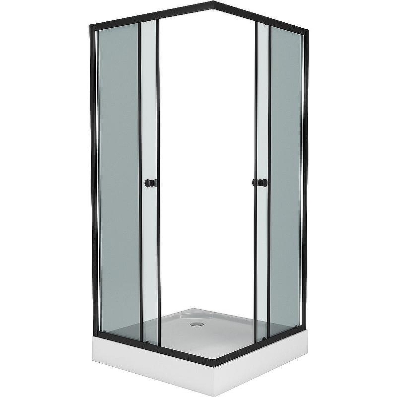 Душевой уголок Niagara Eco 100х100 NG-010-14QT профиль Черный стекло тонированное
