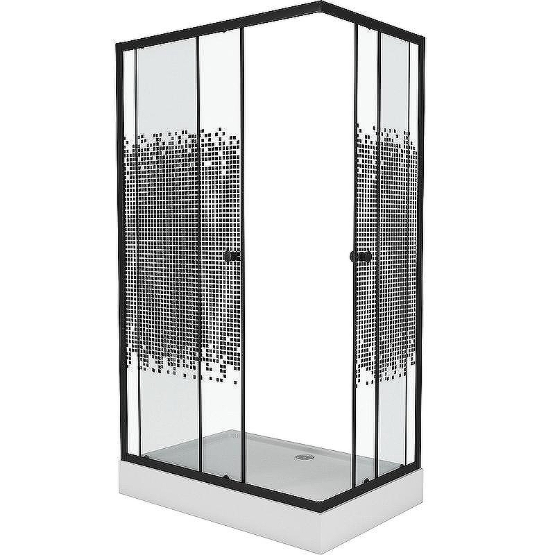 Душевой уголок Niagara Eco 120х80 NG-012-14Q Black профиль Черный стекло с рисунком
