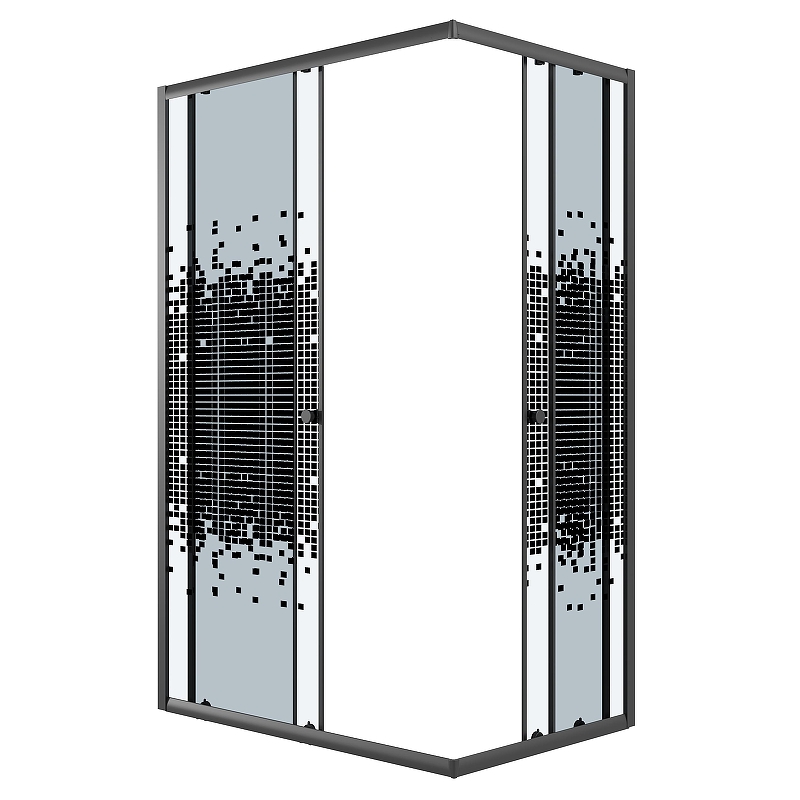 Душевой уголок Niagara Eco 120х80 NG-1012-14QBLACK профиль Черный матовый стекло прозрачное с рисунком