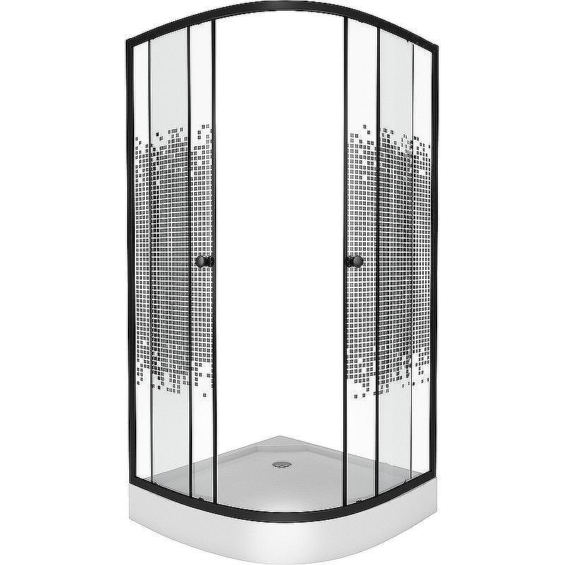 Душевой уголок Niagara Eco 80х80 NG-003-14 Black профиль Черный стекло с рисунком