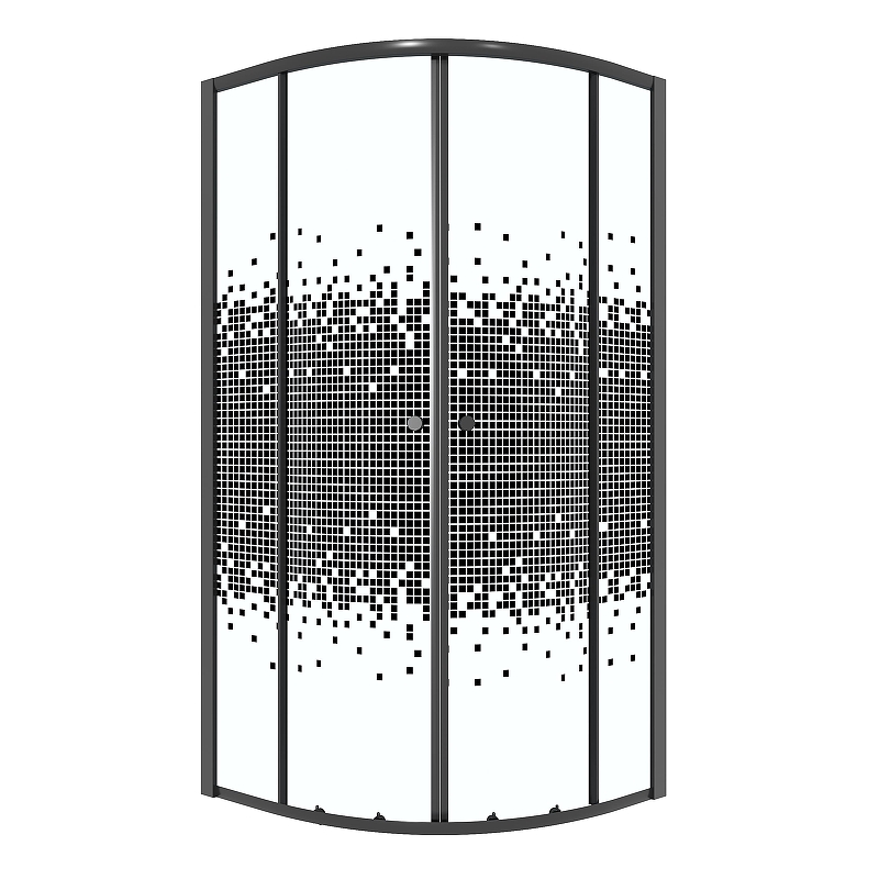 Душевой уголок Niagara Eco 90х90 NG-1007-14BLACK профиль Черный матовый стекло прозрачное с рисунком