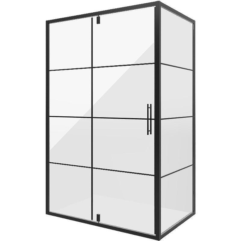 Душевой уголок Niagara Nova 120х80 NG-0220-08 профиль Черный стекло прозрачное