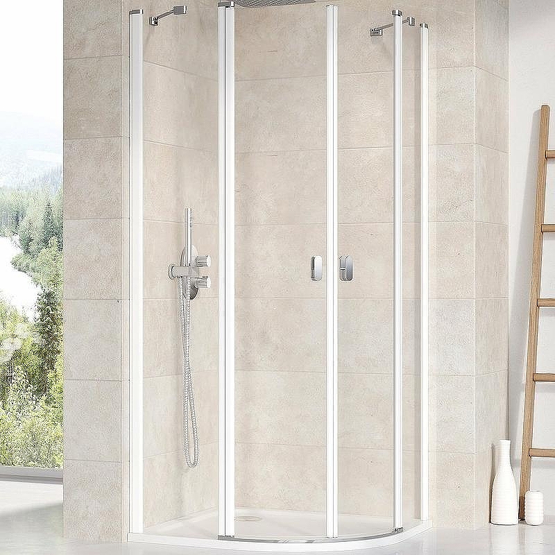 Душевой уголок Ravak Chrome CSKK4 80x80 3Q140100Z1 профиль Белый стекло Transparent