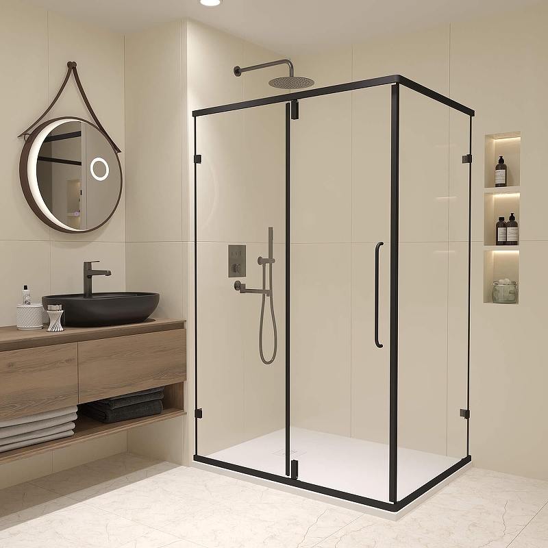 Душевой уголок RGW Classic CL-046B 100x80 350904608-14 профиль Черный матовый стекло прозрачное