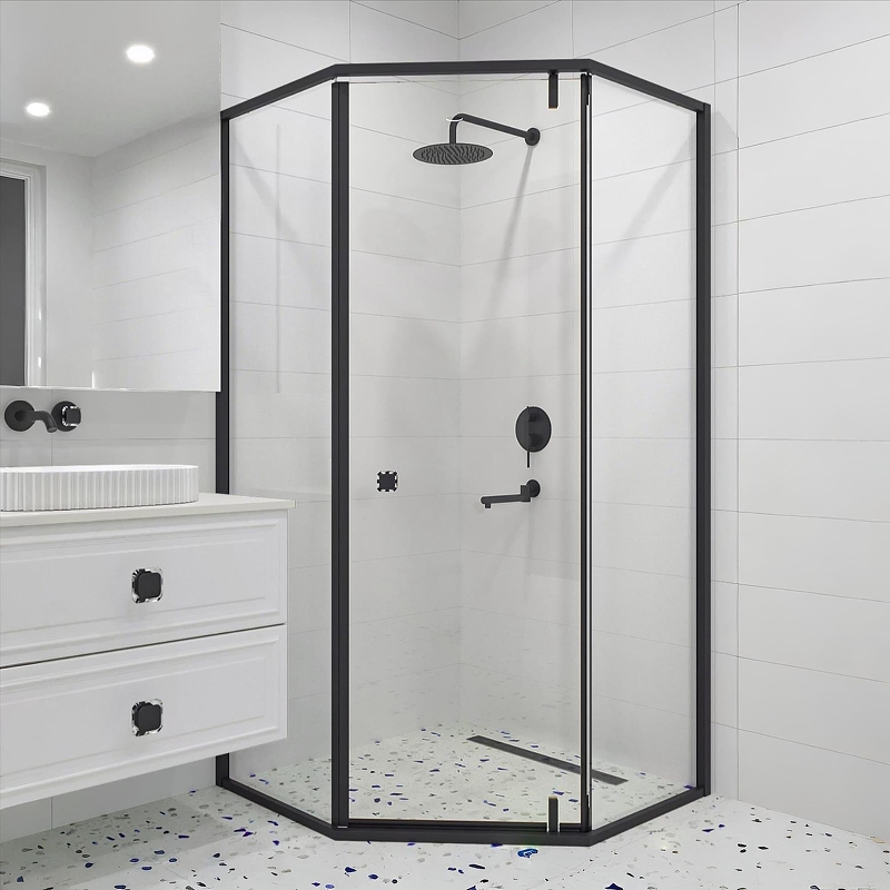 Душевой уголок RGW Hotel 100x100 350608800-14 профиль цвет Черный стекло прозрачное