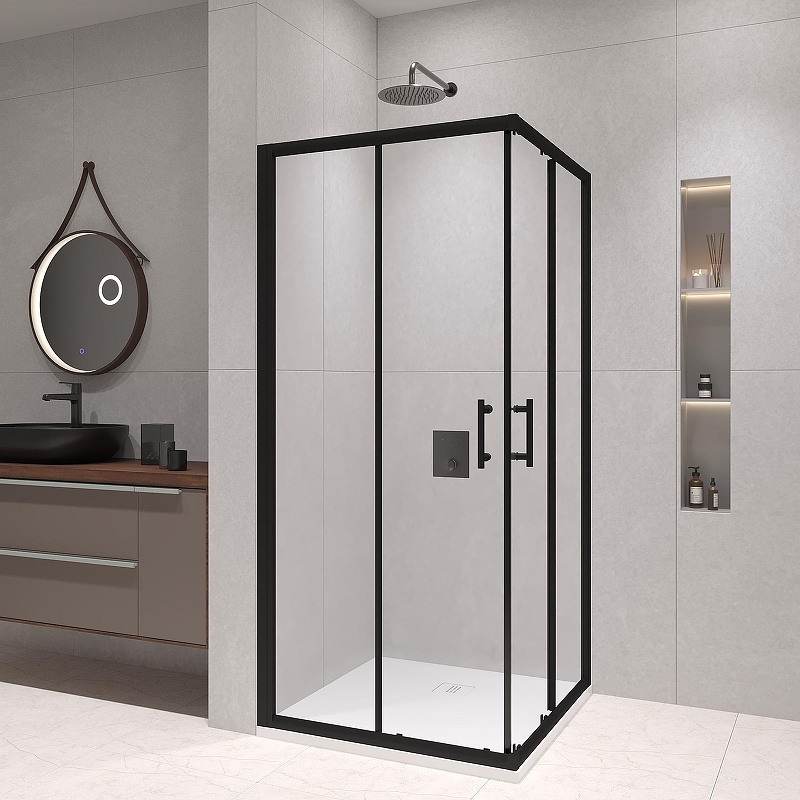 Душевой уголок RGW Passage 80x80 02083188-14, 19170188-01 профиль цвет Черный стекло прозрачное