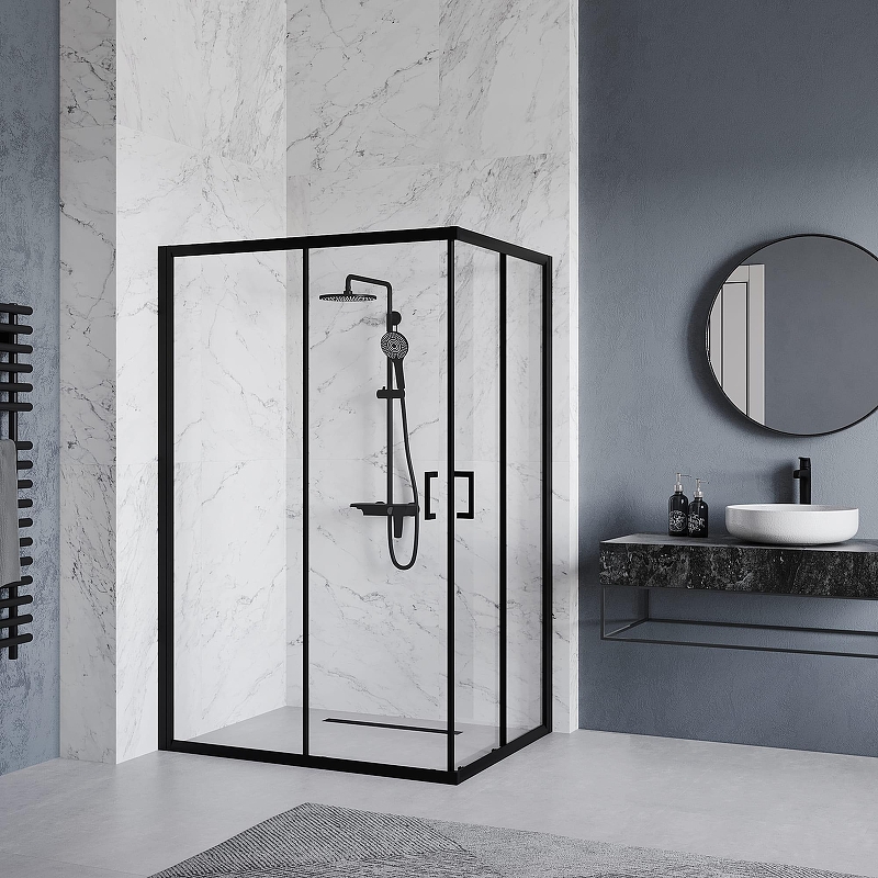 Душевой уголок RGW Passage PA-246B 120x90 030824692-14 профиль Черный стекло прозрачное