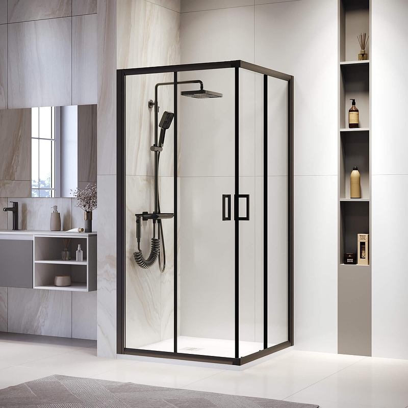 Душевой уголок RGW Passage PA-39B 80x80 03083988-14 профиль Черный стекло прозрачное